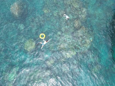 Kinder erkunden die bunte Unterwasserwelt beim Schnorcheln – Bali Reise mit Kindern