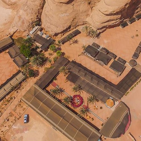 Anlage Captains Camp von oben - Jordanien mit Kindern