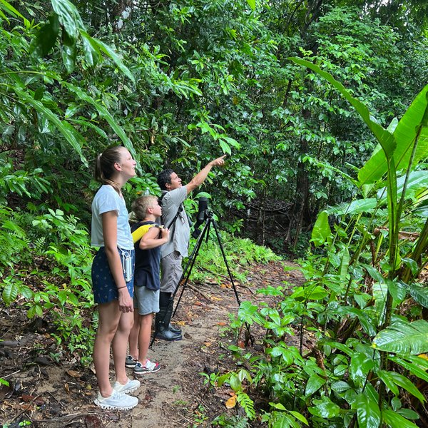 Familie erkundet den Corcovado-Nationalpark bei einer Wanderung – Costa Rica Familienreise