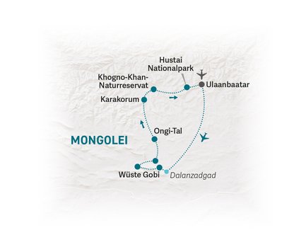 Reiseroute Mongolei for family - 2027