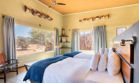Schlafzimmer Okonjima Plains Camp - Namibia mit Kindern