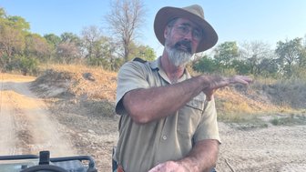 Ein Safari-Guide gibt Erklärungen während einer Pirschfahrt im offenen Jeep im Makutsi Game Reserve – Südafrika Familienreise