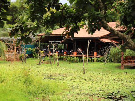 Außenansicht der Maquenque Eco Lodge im Grünen – Costa Rica Familienreise