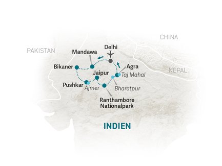 Reiseroute Indien for family - 2025