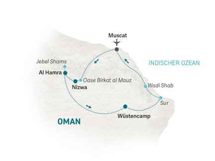Reiseroute Oman for family - 2027