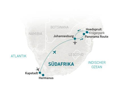 Reiseroute Südafrika Family & Teens - 2025