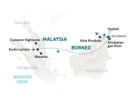 Reiseroute Malaysia Family & Teens - 2026