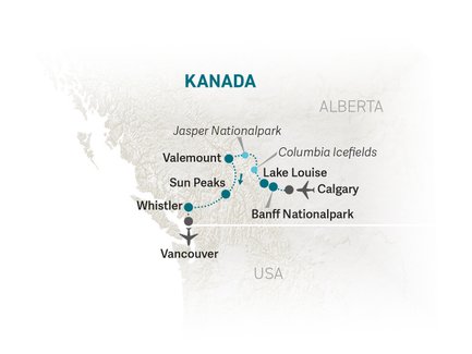 Reiseroute Westkanada for family - 2025