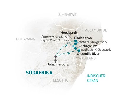 Reiseroute Südafrika Family & Teens - 2022