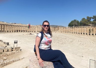großer Platz von Jerash - Jordanien Familienreise