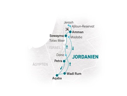 Reiseroute Jordanien for family individuell - 2022