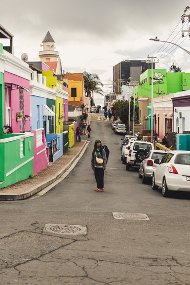 Bunte Häuser und Straßen im Bo-Kaap, Kapstadt – Südafrika Familienreise
