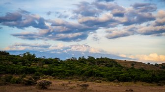 Aussicht auf den Kilimandscharo und die umliegende Natur – Tansania Familienreise