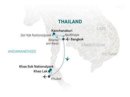 Reiseroute Thailand for family Deluxe - 2027