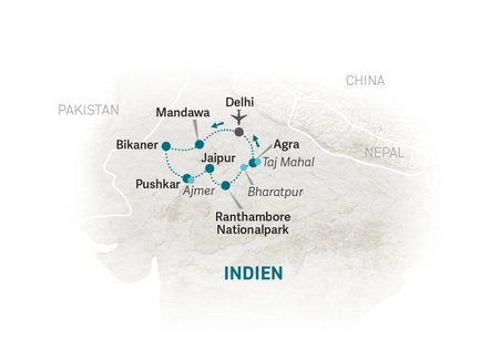Reiseroute Indien for family - 2025