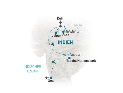 Reiseroute Indien Family & Teens - 2027