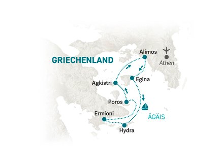 Reiseroute Griechenland Segeln for family - 2022