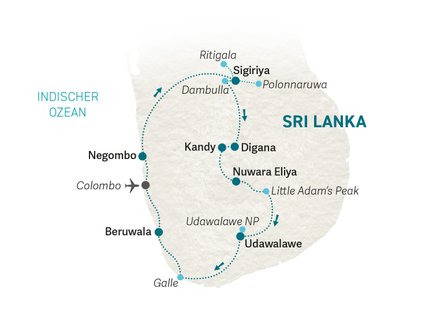 Reiseroute Sri Lanka for family - 2027