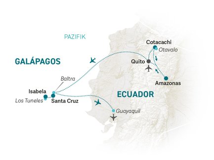 Reiseroute Galapagos Family & Teens - 2026