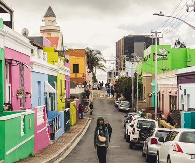 Bunte Häuser und Straßen im Bo-Kaap, Kapstadt – Südafrika Familienreise