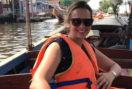 Familie Albrecht auf Reisen - Nadja Albrecht in Thailand - Bootsfahrt Bangkok
