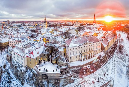 Familienreise Estland - Estland for family Winter - Talinn - Sonnenuntergang