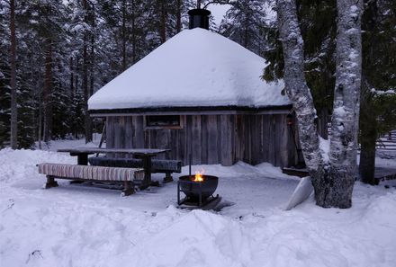 Familienreise Estland - Estland Winter for family - Nachtwanderung - Hütte