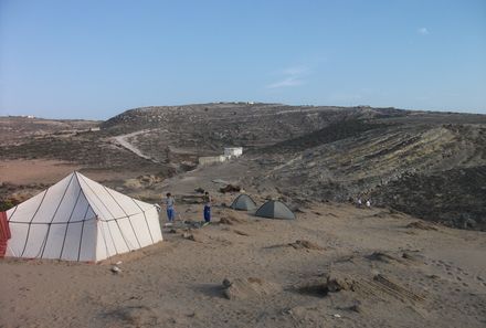 Marokko mit Kindern - Zelten in Wüste