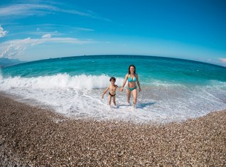 Familie im Meer