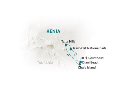 Kenia Familienreise - Kenia for family individuell - Karte 2022