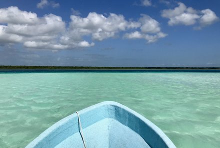 Mexiko Familienreise - Mexiko for family - Lagune Bacalar - Boot
