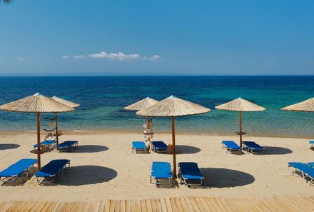 Griechenland Familienreise - Chalkidiki for family - Strand Blue Dolphin Hotel
