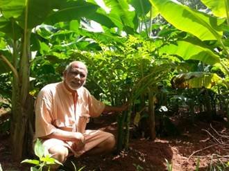 Südindien mit Kindern - BASIS Projekt Indien - Mathew mit Pflanzen