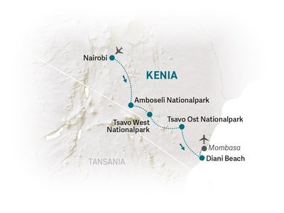 Kenia Familienreise - Kenia for family Deluxe - Karte 2025