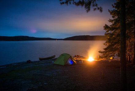 Familienreise Schweden - Schweden for family - Lagerfeuer am See