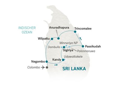 Sri Lanka Summer for family - Reiseroute 2022