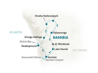 Namibia mit Kindern - Namibia for family - Reiseroute 2022