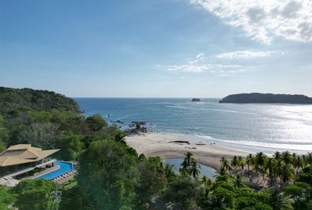 Costa Rica Familienreise - Costa Rica for family - Nammbú Beachfront Bungalow - Blick auf Meer