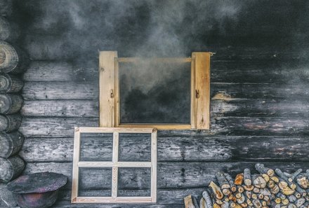 Familienreise Estland - Estland for family Winter - Rauchsauna