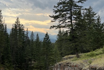 Westkanada Camping for family - Rocky Mountains mit Kindern - Sonnenuntergang Athabasca River