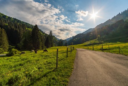 Deutschland Familienreise - Deutschland Camping for family - Straße mit Landschaft