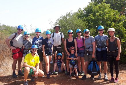 Algarve for family - Familienreise Algarve mit Kindern - Gruppe mit Helmen