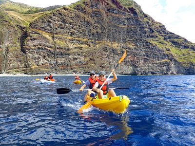 Madeira Familienreise - Madeira for family individuell - Kind mit Vater im Kajak