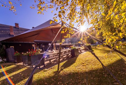 Norwegen mit Kindern  - Norwegen for family - Rafting Camp Aussenansicht