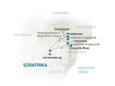 Südafrika Krüger FIT - Südafrika Familienreise - Reisekarte 2022