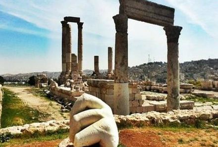 Jordanien Rundreise mit Kindern - Amman antike Fundamente