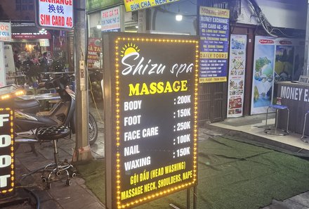 Laos und Vietnam Familienreise - Laos und Vietnam Reise mit Kindern - Massage Hanoi