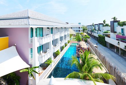 Thailand Familienreise mit Kindern - Thailand for family individuell - Loligo Resort Hua Hin - Resortanlage mit Pool