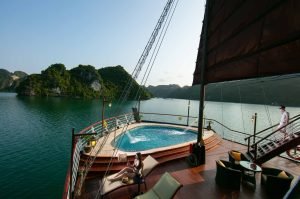 Laos & Vietnam Familienreise - Laos Reise mit Kindern - Halong Bucht Orchid Trendy Cruise - Pool