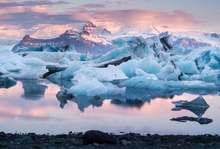 Island Familienreise - Island for family - Gletscherlagune Jökulsárlón - Eisberge